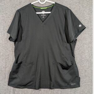 Healing Hands HH Works Monica Black Short Sleeve Scrub Top Size‎ XL
